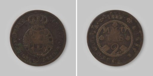 2 macutas from Angola of the Portuguese King João VI, 1815