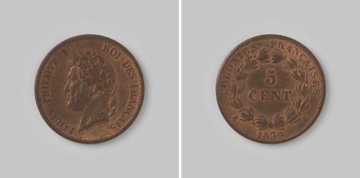 5 centimes of the French colonies during Louis Philippe I, 1839