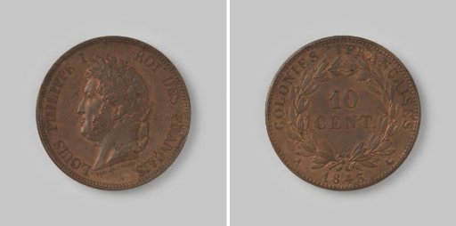 10 centimes of the French colonies during Louis Philippe I, 1843