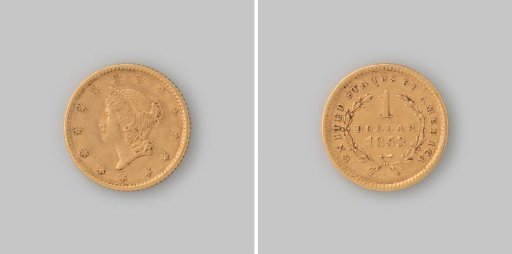 Gold dollar from the United States of America, 1853