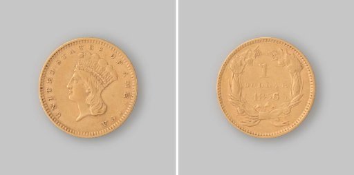 Gold dollar from the United States of America, 1856