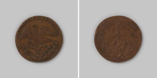 Cuartilla or quarter real from Mexico, 1836