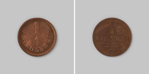 Private coin of one real in the name of O. Bleuler & Co from Miramar in Guatemala