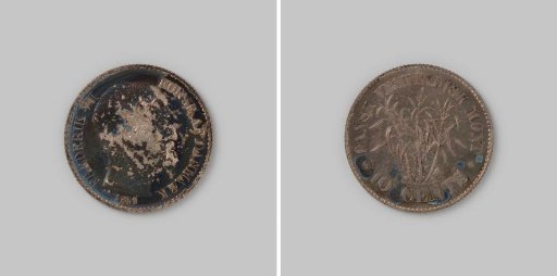 10 cents from Danish West Indies of King Frederick VII, 1859
