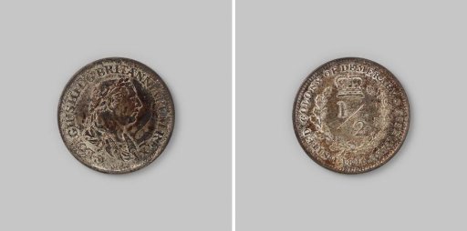 ½ guilder from Essequibo & Demarary of King George III, 1816