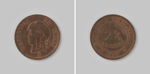 2½ centavos from Chile, 1895