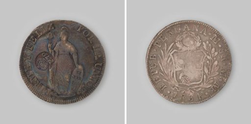 Peso or Eight Reals from Peru, 1834 with a countermark from Cuba