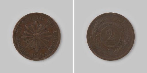 2 Céntimos from Uruguay, 1869