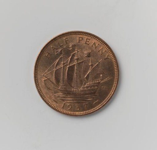 ½ penny from England of George VI, 1937