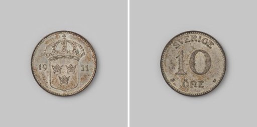 Ten öre from Sweden by Gustav V, 1911