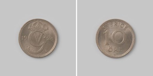 Ten öre from Sweden by Gustav V, 1924