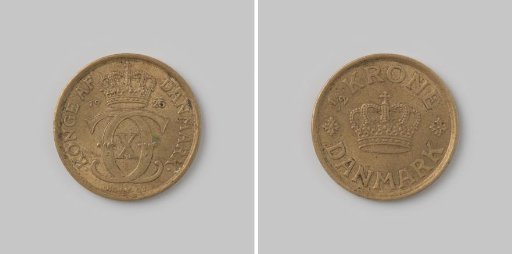 ½ krone from Denmark of Christian X, 1925