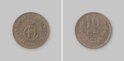10 centimes from Luxembourg of Charlotte, 1924