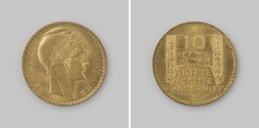 Trial (essai) for a 10 franc coin from France, the Third Republic, 1929
