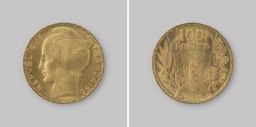 Trial (essai) for a 100 franc coin from France, the Third Republic, 1929