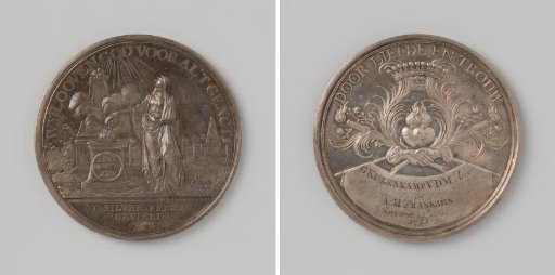 Silver Wedding of G. Kulenburg and A.M. Franszen (General Wedding Medal with Inscription) 1757