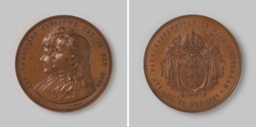 Visit of Queen Wilhelmina and Emma to Amsterdam 1891