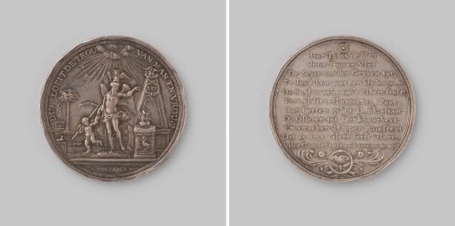General marriage medal with border inscription on the twenty-fifth wedding anniversary of Jacobus Hancock and Geertruy Elisabet Romer 1803