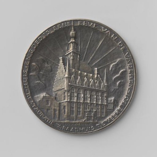 Building medal for the restoration of the Town Hall in Veere 1931