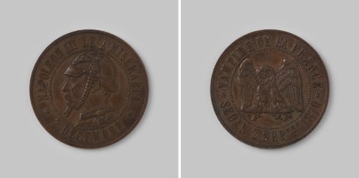 Satirical medal on Emperor Napoleon III "Le Miserable" 1870