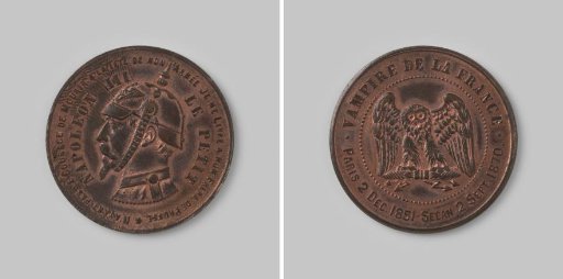 Satirical medal on Emperor Napoleon III "Le Petit" 1870
