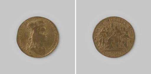 French jeton on the Anointing of King Louis XV at Reims 1722