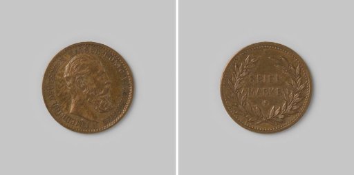 Playing medal with an image of Emperor Frederick of Germany