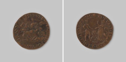 Accounting token from Dordrecht on the Dutch aversion to the Duke of Anjou 1583