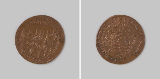 Accounting token from Middelburg on the day of thanksgiving for the driving away of the Invincible Fleet 1589
