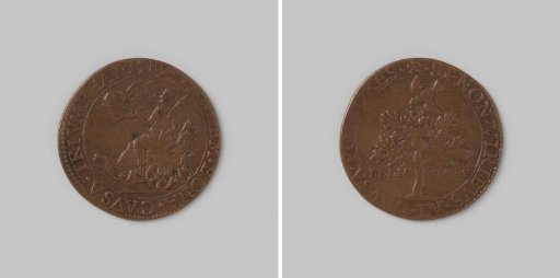 Accounting token from Dordrecht on the day of thanksgiving for the driving away of the Invincible Fleet 1589