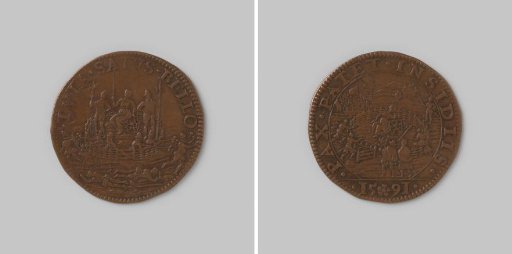 Accounting token from Dordrecht on the offer of peace by Spain 1591