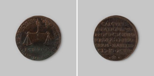 Accounting token from Dordrecht on the preparation of the accounts of the United Netherlands 1594