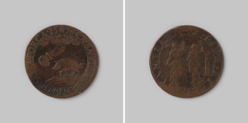 Calculation medal from Dordrecht on the Triple Alliance between France, England and the Netherlands 1596
