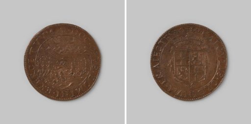 Calculation medal from Utrecht for the States of Utrecht on the victory in the Battle of Nieuwpoort 1600