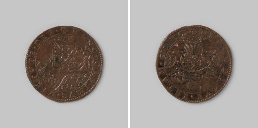 Calculation medal from Dordrecht on the siege of Ostend by the Spanish troops 1601