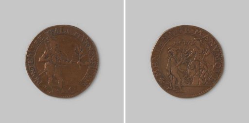 Accounting token from Dordrecht on the prevailing distrust of a truce, 1607