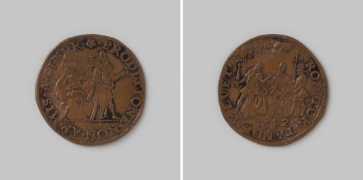 Accounting token from Dordrecht on the attack by Jean Jauregui on William of Orange 1582