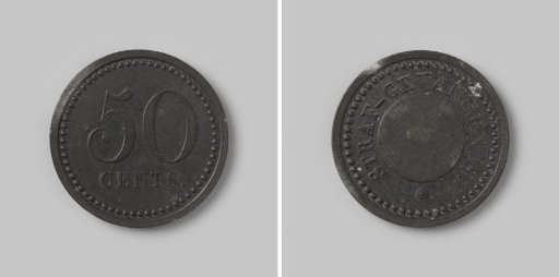 Payment token for Dutch penal prisons, fifty cents, from Woerden