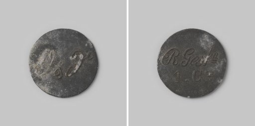 Payment token of 1 cent from the Colonies Ommerschans and Veenhuizen of the Society of Benevolence