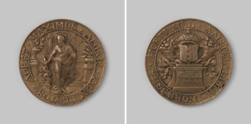 Admission medal to the Hortus Medicus in Amsterdam, 1696