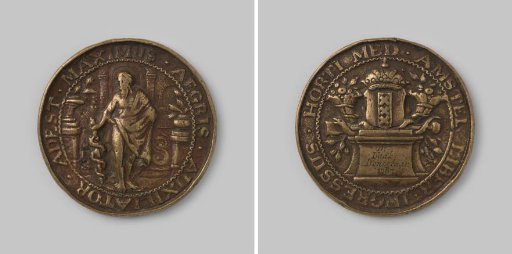 Admission medal to the Hortus Medicus in Amsterdam, 1696
