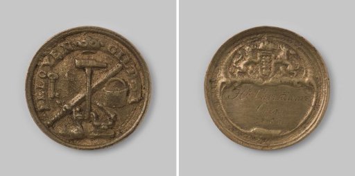 Guild medal of the Blacksmiths' Guild of Saint Eloy in Amsterdam, in the name of Hk. Christiaan Coers