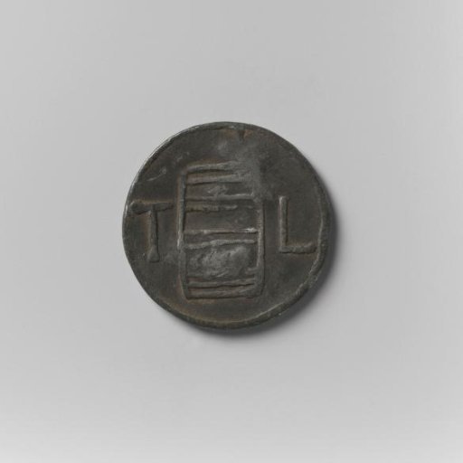 Lead token of the Peat Carriers' Guild, c. 1650