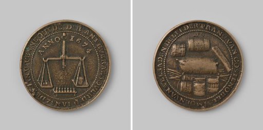 Presentation medal of the Weighers' Guild of Middelburg, 1674
