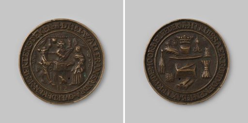 Attendance medal of the Silk Dyers, Copperworkers and Grocers' Guild in Middelburg, 1705
