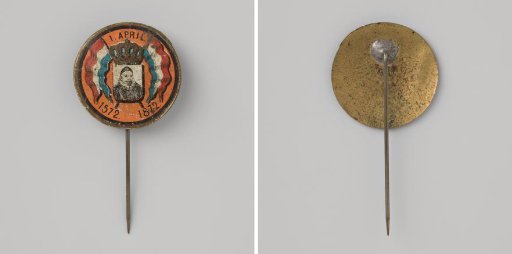 300th anniversary of the capture of Den Briel by the Sea Beggars, 1872 (pin)