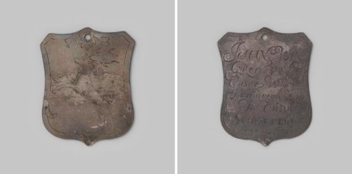 Medal in the shape of a shield