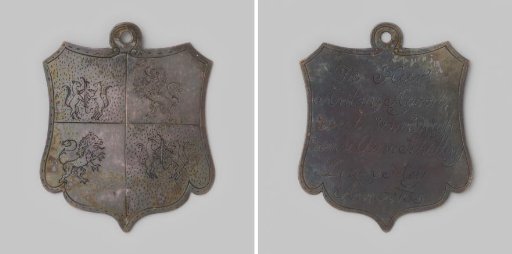 Medal in the shape of a shield