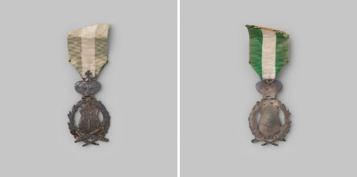 Badge of the Royal Association The Metal Cross, Rotterdam 2nd Section, founded 24 September 1857, granted royal title in 1871, awarded to Captain and former commander of the civic guard in Brielle M. van der Lugt Melsert in 1873