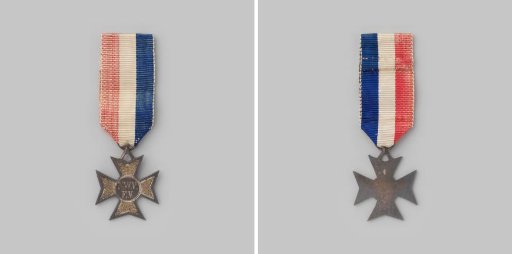 Badge for the Civic Guard, in the form of a cross with the letters N.W.V.E.V.